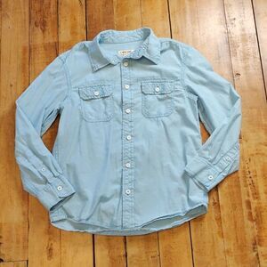 Cherokee shirt size 8 button down blue cotton spring easter outfit dress shirt